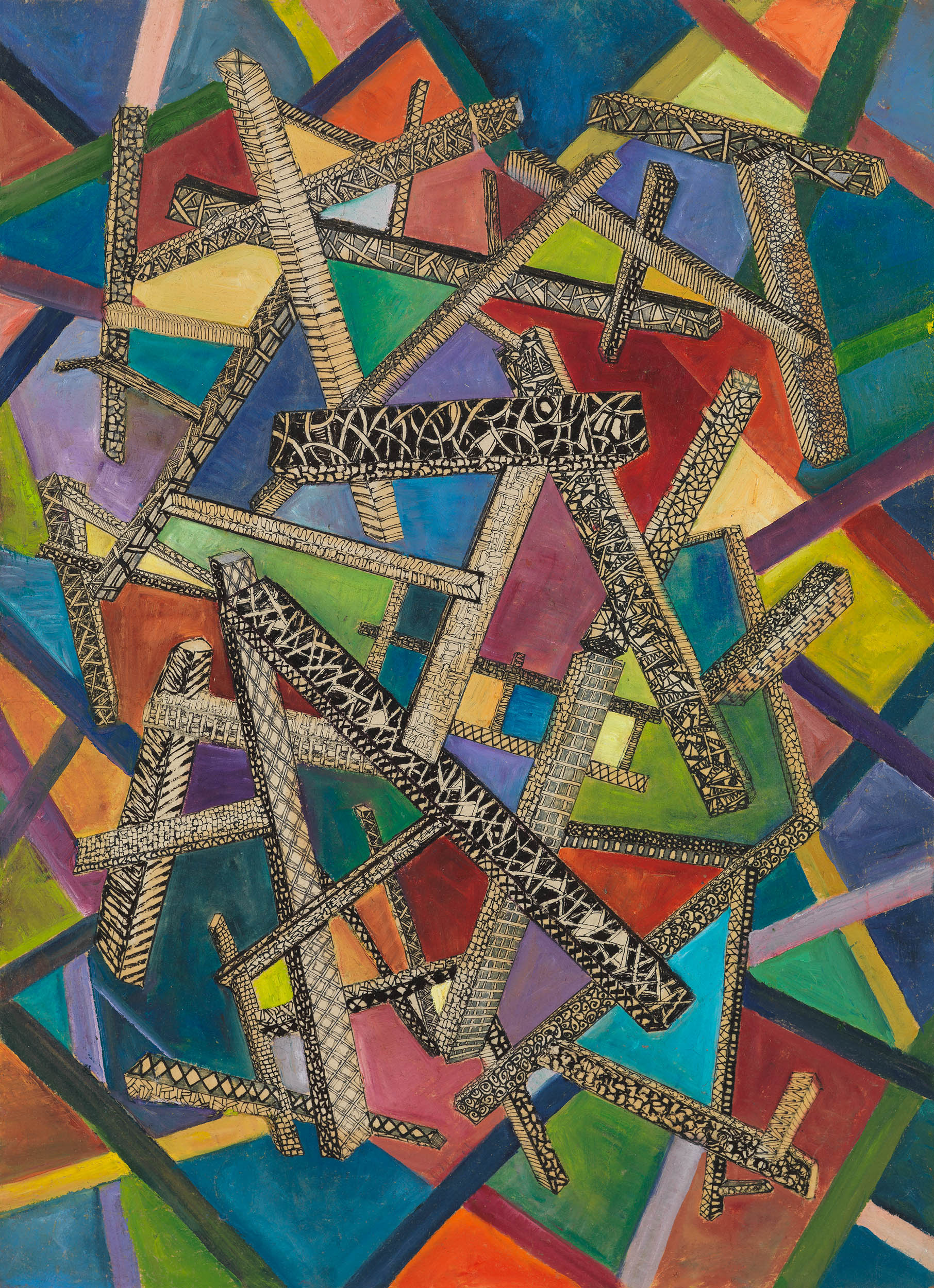 Oil, ink on handmade paper from Bhutan | 69 x 50 cm (27.1 x 19.6 in) without frame, 83 x 64 cm (32.6 x 25.1 in) with frame